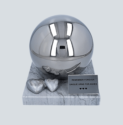 One-of-a-kind premium Adult Cremation Urn for Ashes, Stainless Steel Sphere Urn , True Hand-crafted Urn