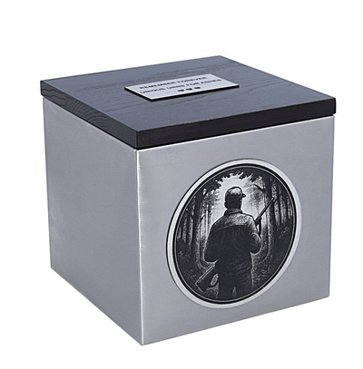 A themed urn for the hunter, the hunted