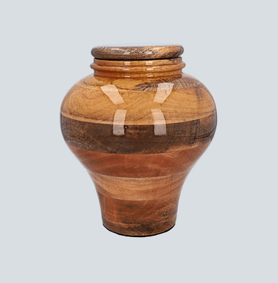 Medium cremation urn grade B, mango hand-turned urn (WU50M D-02)