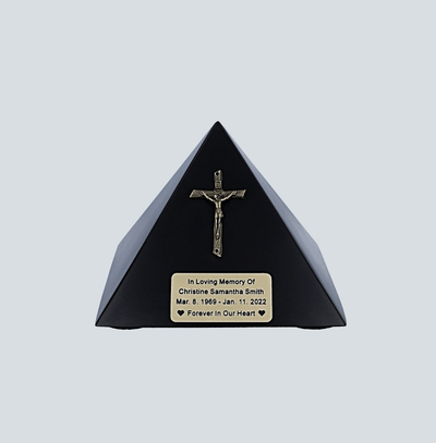 Human ashes keepsake small pyramid urn for home decor Mini urn for part of ashes Cremation black keepsake personalise special urn for ashes