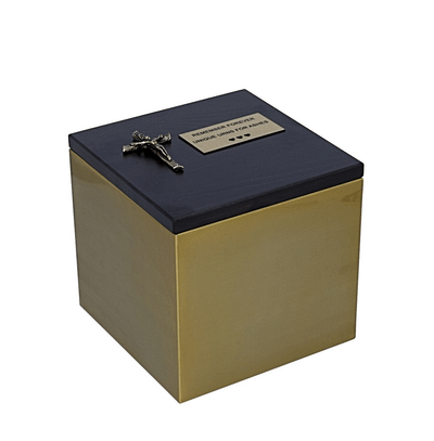 Steel Gold Box For Ashes Personalized Cremation Urn