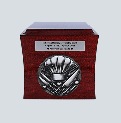 Theme urn for a cook Culinary-themed urn Chef urn Cooking memorial urn