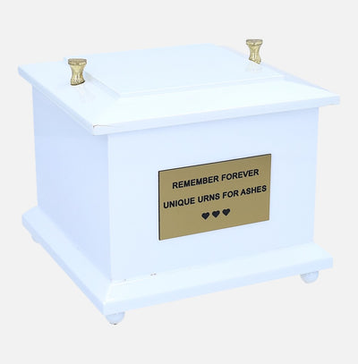 White wooden child urn "Grade B" (White box for child D-01)