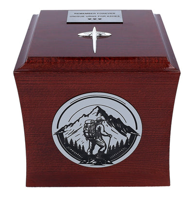 Mountain urn for ashes cremation urn with mountains Artistic wooden casket
