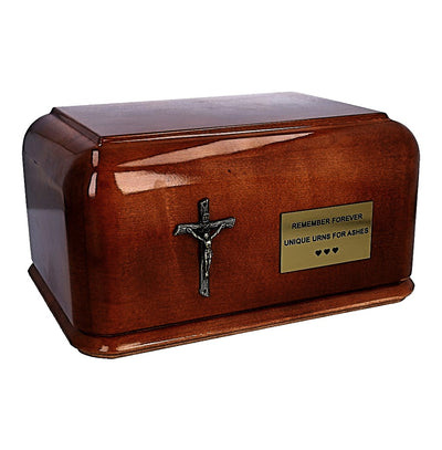 Beautiful Solid Wood Casket  Funeral Ashes Urn for Adult Cremation Urn, final resting place (WU49HG)