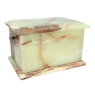 Stone Casket Natural Green Onyx Cremation Ashes Urn For Adult
