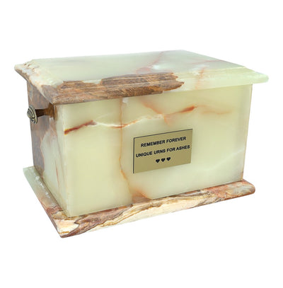 Stone Casket Natural Green Onyx Cremation Ashes Urn For Adult