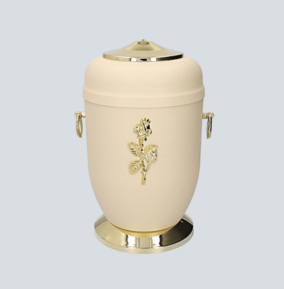 Beautifu Metal Cremation Urn for Ashes with Gold Rose Funeral Urn for Adult (M78A)