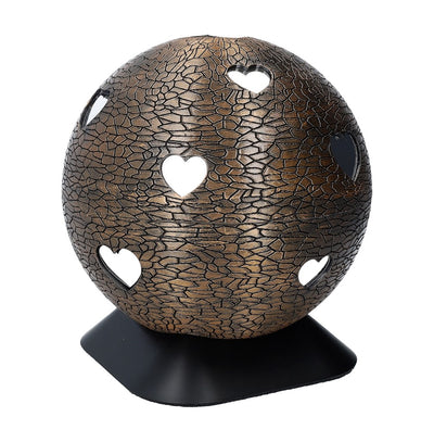 Urn with hearts, sphere shaped decorative urn