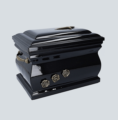 Composite Casket Cremation Ashes Urn For Adult With Brass Roses and Handless(UK89)