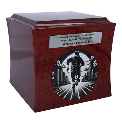 Sport urn for runner Athletic urn for joggers cremation urn Endurance athlete urn