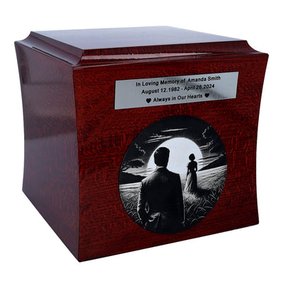 Urn for wife Wooden cremation urn for wife's ashes Modern decorative urn