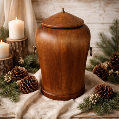 Solid Wood Urn for Ashes – Adult Size Wooden Cremation Urn