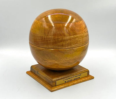 Wooden Sphere Urn For Ashes Wooden Medium Size Urn