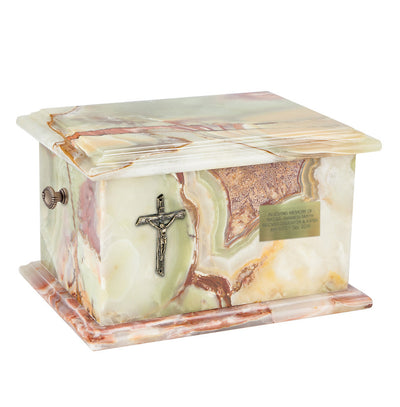 Stone Casket Natural  Onyx Cremation Ashes Urn For Adult Memorial Casket (ST3L) - unique.urns_caskets