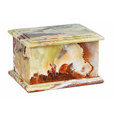 Stone Casket Natural  Onyx Cremation Ashes Urn For Adult  Unique Memorial (1MG) - unique.urns_caskets