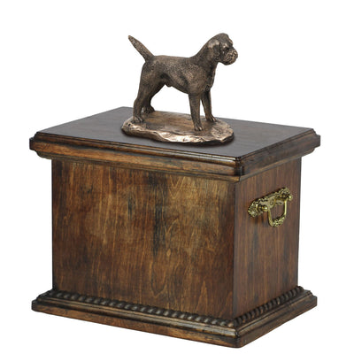 Solid Wood Casket Border Terrier Memorial Urn for Dog's ashes,with Dog statue.Pet Urn (7) - unique.urns_caskets