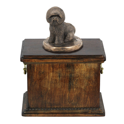 Solid Wood Casket Bichon   Memorial Urn for Dog's ashes,with Dog statue.(5) - unique.urns_caskets