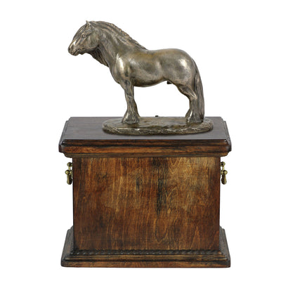 Beautiful solid wood casket with Bronze Statue - Fell Ponny Stallion Horse cremation casket for Horse ashes (4) - unique.urns_caskets