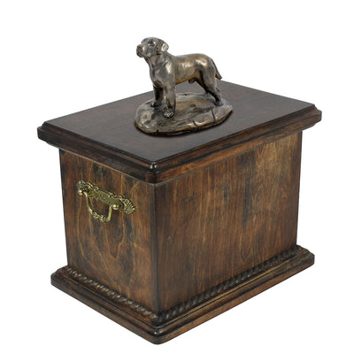 Solid Wood Casket  Labrador Retriever Memorial Urn for Dog's ashes,with Dog statue.(35) - unique.urns_caskets