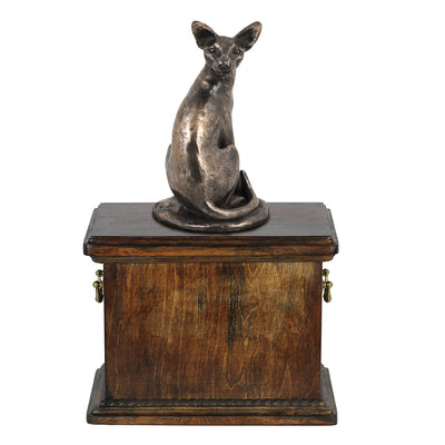 Solid Wood Casket Egyptian cat  Memorial Urn for Cat's ashes,with Cat statue ,Cat urn (59) - unique.urns_caskets