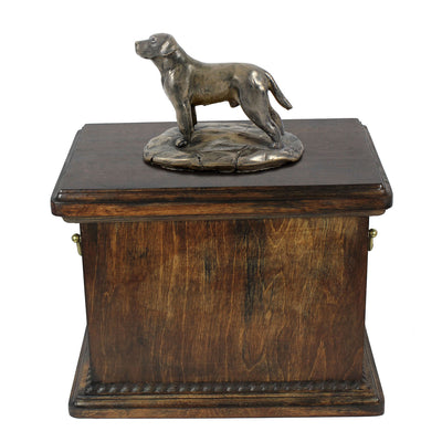 Solid Wood Casket  Labrador Retriever Memorial Urn for Dog's ashes,with Dog statue.(35) - unique.urns_caskets
