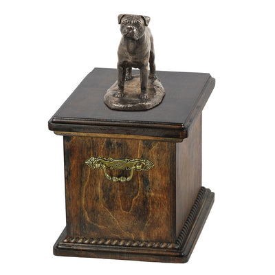 Solid Wood Casket  Bullmastiff Urn for Dog's ashes,with Dog statue.(21) - unique.urns_caskets