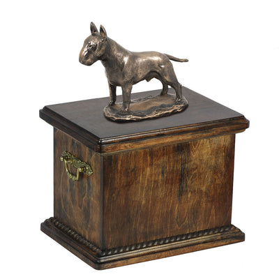 Solid Wood Casket Bull Terrier  Urn for Dog's ashes,with Dog statue.(13) - unique.urns_caskets