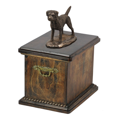 Solid Wood Casket Border Terrier Memorial Urn for Dog's ashes,with Dog statue.Pet Urn (7) - unique.urns_caskets
