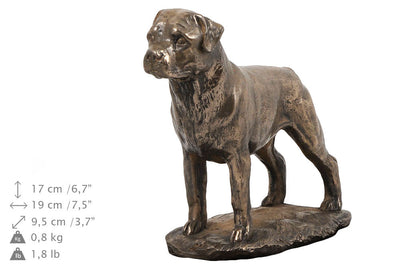 Solid Wood Casket Rottweiler Memorial Urn for Dog's ashes,with Dog statue.(44) - unique.urns_caskets