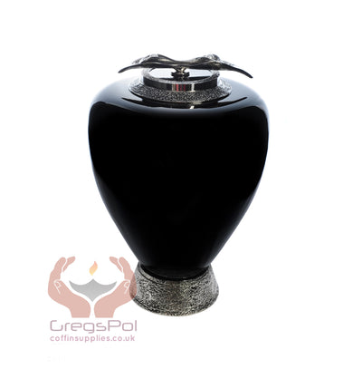 Exclusive Black Pearls Glass Cremation Urn For Adult Funeral Urn For Ashes (Art7) - unique.urns_caskets