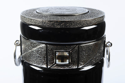 Exclusive Beautiful Glass Cremation Urn-Black with Swarovski Crystal Funeral Urn For Adult (ART9) - unique.urns_caskets