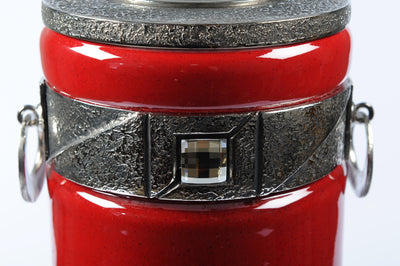 Exclusive Beautiful Glass Cremation Urn- Red with Swarovski Crystal Funeral Urn For Adult (Art9 Red) - unique.urns_caskets