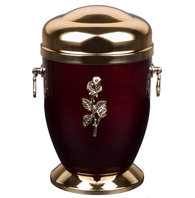Beautiful Burgundy Metal Cremation Urn for Ashes - Funeral Urn For Adult - unique.urns_caskets