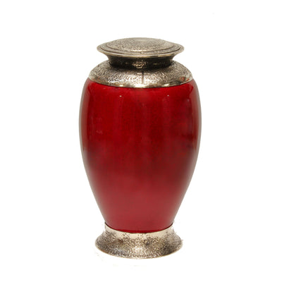 Exclusive Beautiful Glass Cremation Urn- Red -Adult  Funeral Urn For Ashes+Cross (ARt2) - unique.urns_caskets