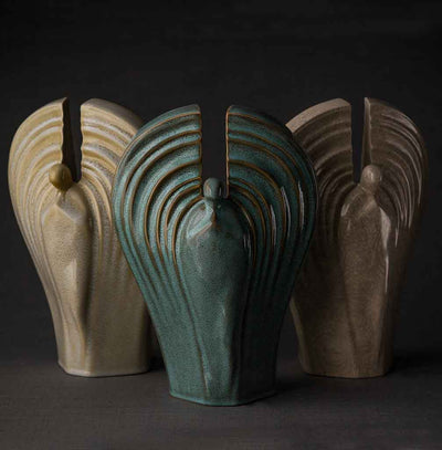 Unique Ceramic Cremation urn for ashes. Stunning memorial funeral Urn for Adult - Guardian - unique.urns_caskets