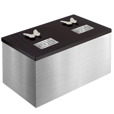 Double Silver Box - Companion Urn, Silver Urn For Two Adults, Two Urns in One
