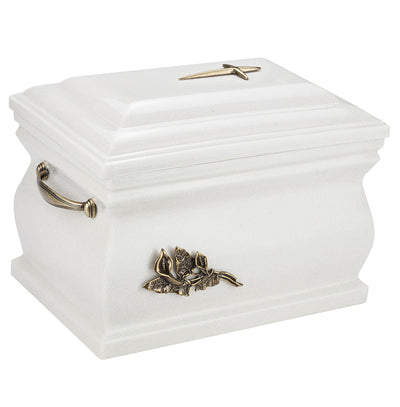Composite Casket Cremation Ashes Urn For Adult With Brass Calla Lily.Funeral Urn For Adult(UK88V) - unique.urns_caskets