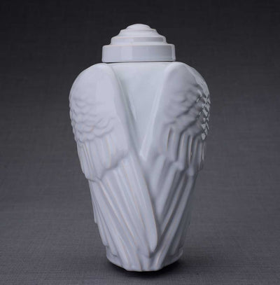 Unique Ceramic Cremation urn for ashes. Stunning memorial funeral Urn for Adult - Wings - unique.urns_caskets