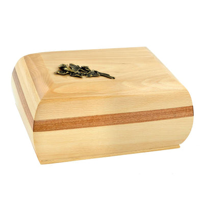 WOODEN CREMATION CASKET URN