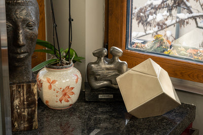 Abstract Handmade Cremation Urn for Ashes - Large, Beautiful Ceramic Urn for Ashes