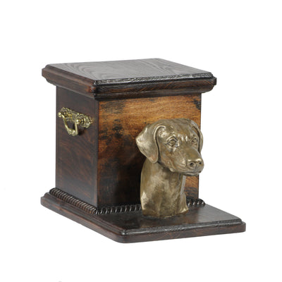Beautiful solid wood casket cremation urn for dog’s ashes with Doberman Uncropped (40) - unique.urns_caskets