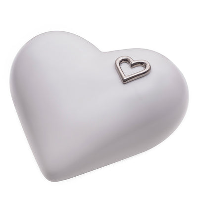 Elegant Heart shaped Ceramic Cremation urn for ashes. Unique memorial funeral Urn (CS2)