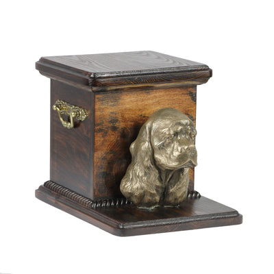 Beautiful  wood casket cremation  urn for dog’s ashes with  standing statue English Springer  Spaniel (99) - unique.urns_caskets