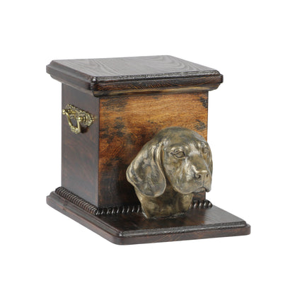 Beautiful  wood casket cremation  urn for dog’s ashes with  standing statue Beagle (11) - unique.urns_caskets