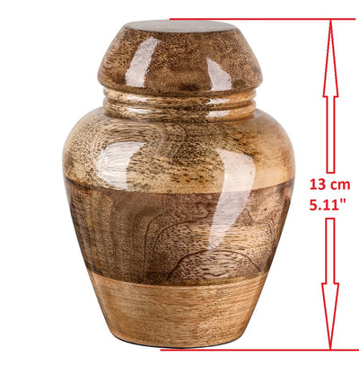 Wooden Keepsake Urn Hand Made from Mango wood, Unique Memorial  Keepsake Urn for Ashes
