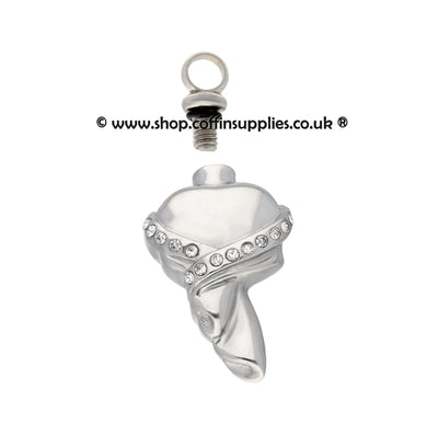 Beautiful Stainless Steel Heart Pendant Keepsake Locked Ashes Jewellery for ashes (KU1) - unique.urns_caskets