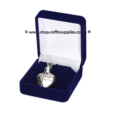 Stainless Steel Heart Pendant Keepsake Locked Ashes Jewellery for ashes Always In My Heart  (KU2) - unique.urns_caskets