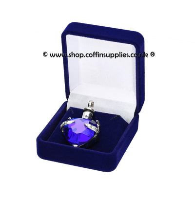Blue Heart Urn Necklace Cremation Ashes  Keepsake Pendant Locked Ashes Jewellery (KUG BLUE) - unique.urns_caskets