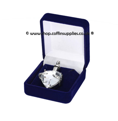 Crystal Heart Urn Necklace Cremation Ashes  Keepsake Pendant Locked Ashes Jewellery (KUG CRYST.) - unique.urns_caskets